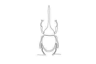 Horned Beetle in One Line: Explore Shape Weight and Body Details with Ease