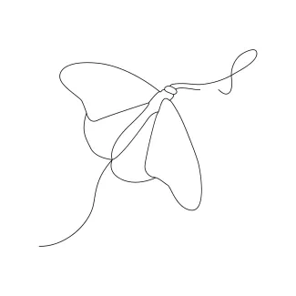 Butterfly Insect Easy One Line Butterfly Drawing: Great for Learning Insect Shapes with Just One Line