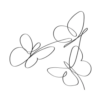 Butterflies Easy One Line Drawing of Butterflies: Practice Nature Art with Simple Shapes