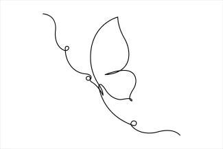 Butterfly Easy One Line Drawing of a Butterfly: Perfect for Quick Sketch Practice