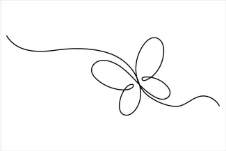 Butterfly One Line Butterfly Drawing Practice: Great for Learning Shapes and Smooth Drawing