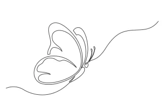 Butterfly Cute Cute Butterfly Drawing in One Line: Fun and Easy Sketching for All Ages