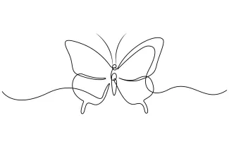 Butterfly Beautiful Beautiful Butterfly in One Line: Simple Drawing That Builds Focus and Skill