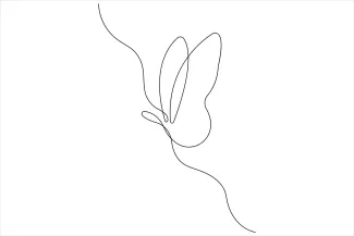 Butterfly Simple Butterfly Drawing Using One Line: Great for Kids and Beginners