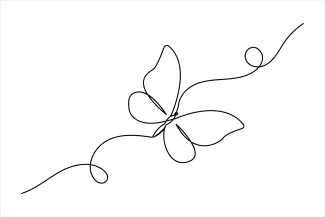 Butterfly Easy Butterfly Drawing in One Line: Learn Nature Shapes with Relaxing Art
