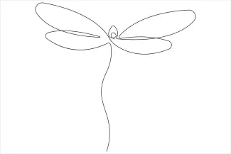 Dragonfly Dragonfly in a Single Line: Practice Proportions with Basic Insect Drawing