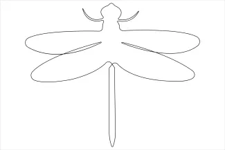 Dragonfly Simple Dragonfly in One Line: Fun Exercise to Practice Drawing Proportions