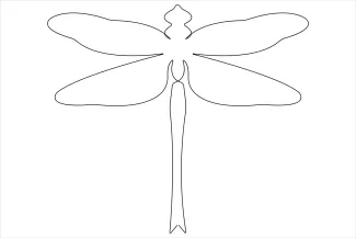 Dragonfly One-Line Dragonfly Drawing: Improve Shape Spacing and Wing Arrangement