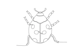 Ladybug Simple One-Line Ladybug Drawing: Easy Circle Practice for Young Artists