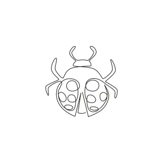 Adorable ladybug Simple One-Line Drawing of a Cute Ladybug: Build Art Skills with Easy Steps