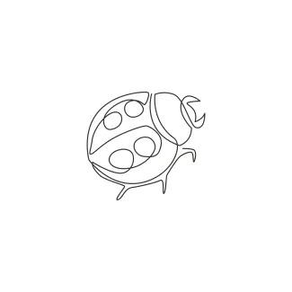 Cute ladybug One-Line Cute Ladybug Drawing: Easy Way to Learn Insect Shapes for Beginners