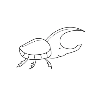 Rhinoceros beetle One-Line Rhinoceros Beetle Drawing: Explore Bold Shapes with Simple Technique