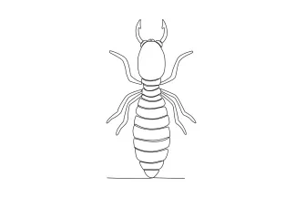 Termite One-Line Termite Drawing: Easy Practice for Repeating Body Segments