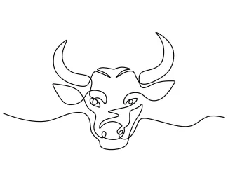One Line Large Buffalo Head Drawing: Explore Powerful Animal Forms in Simple Art