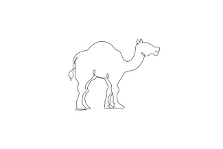Arabian Camel One Line Arabian Camel Drawing: Capture Desert Animals with Simplicity