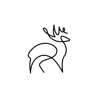 Deer "Minimalist Deer Sketch: A One-Line Approach to Graceful Wildlife Forms"