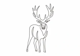 Deer One Line Deer Drawing: Learn to Sketch Forest Wildlife Step by Step