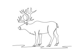 "Minimalist Deer Art: A Simple One-Line Approach to Capturing Natural Beauty"