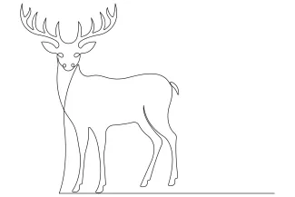 Wild Deer One-Line Wild Deer Drawing: Explore Nature Through Simple Animal Art