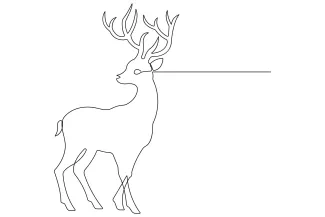 Wild Deer Wild Deer in One Line: Learn Nature Drawing Through Simple Lines
