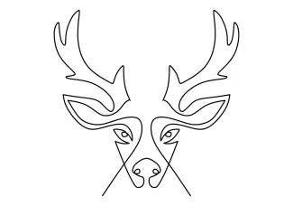 Deer Head Deer Head One-Line Drawing: Master Animal Faces with Minimalist Techniques