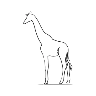 One-Line Giraffe Drawing: Learn Animal Proportions with Simple, Tall Wildlife Shapes
