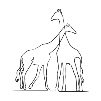 One-Line Art of a Giraffe: Build Drawing Skills with a Distinctive Animal Silhouette