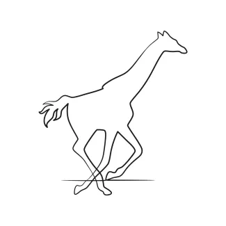 One-Line Giraffe Drawing for Beginners: Explore Tall Animals with Simple Line Art