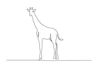 "Simple One-Line Giraffe Drawing: A Minimalist Approach to Wildlife Illustration"