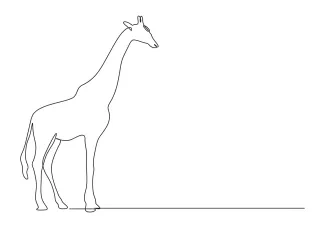 "One-Line Giraffe Art: A Simplified Approach to Capturing Wildlife Form"