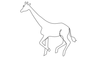 "One-Line Giraffe Art: A Simple Approach to Capturing Tall Wildlife Figures"