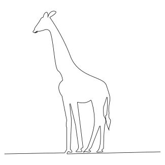 Giraffe in One Line: Easy Drawing of a Tall Animal for Beginners