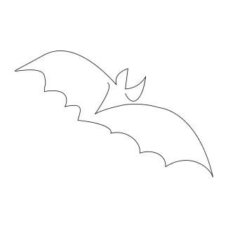 Flying Bat in One Line Drawing: A Quick and Fun Night Animal Sketch