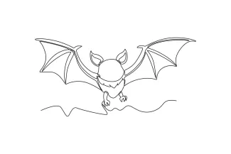 One Line Drawing of a Bat: A Simple Way to Draw This Nighttime Animal