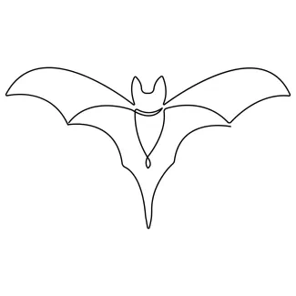 Flying Bat in Simple Line Art: Great for Quick and Fun Drawing Practice