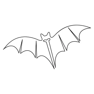 "Minimalist Halloween Bat Drawing: Depicting a Symbol of Mystery with One Line Art"