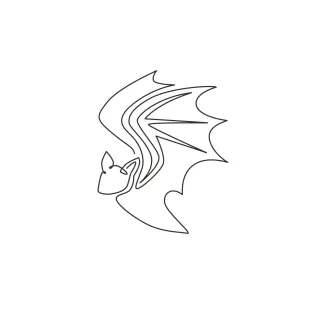 One Line Wild Bat Drawing: Practice Flight and Creature Features