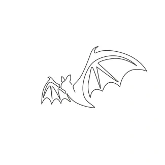 Scary Flying Bat Art: Simple Line Drawing for Creepy Practice