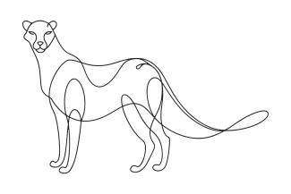 Leopard One Line Leopard Drawing: Simple Art of a Powerful Jungle Predator