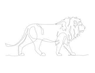 Lion "Continuous Line Lion Sketch: An Accessible Way to Learn Animal Art"