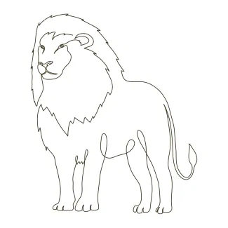 Lion Draw a Lion with One Line: Easy Wild Cat Art for Practice and Fun