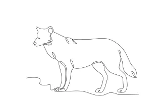 "Minimalist One Line Coyote Walking: An Easy Way to Illustrate Wildlife Motion"