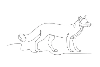 "Single Line Coyote Walking: A Simple Art Approach to Capturing Wildlife in Motion"