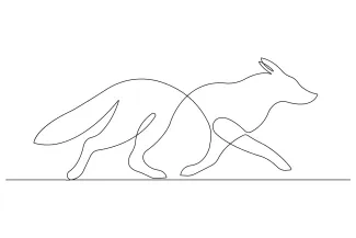 Fox Forest Fox One Line Drawing: Easy and Engaging Art for All Ages