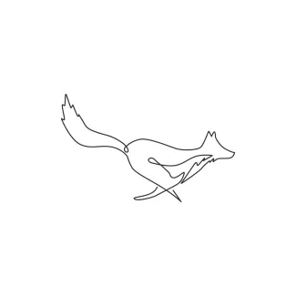 One-Line Fox Pose: Drawing Movement and Form with Simplicity