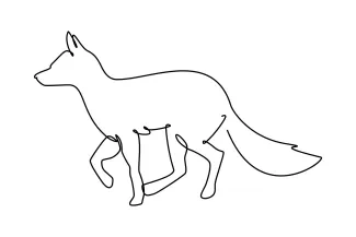 Fox One Line Fox Drawing: Learn to Draw with Easy and Fun Animal Shapes