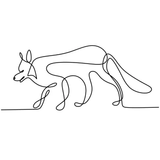 "Minimalist Wolf Drawing: Capturing Motion and Confidence in One Line Art"