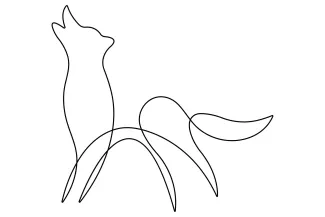 "One Line Wolf Drawing: Capturing Strength and Motion with Minimalist Art"