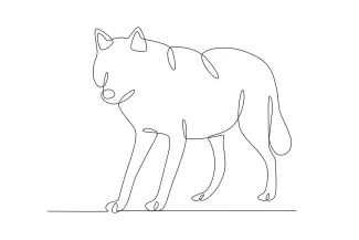 Wolf Eating "Single Line Wolf Eating: A Simple Way to Sketch Animal Behavior"