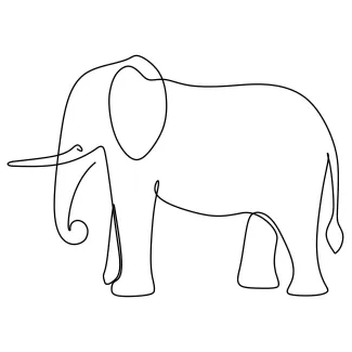 Giant African Elephant One-Line Giant African Elephant: Draw a Powerful Animal the Easy Way